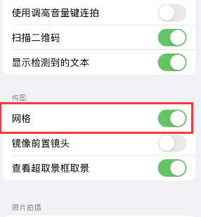 阳明苹果手机维修网点分享iPhone如何开启九宫格构图功能 